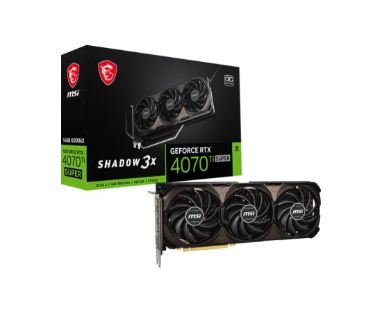 Graphics Card MSI NVIDIA GeForce RTX 4070 Ti SUPER 16 GB GDDR6X PCIE 4.0 16x Dual Slot Fansink 1xHDMI 3xDisplayPort RTX4070TISUP16GSHAD3XOC