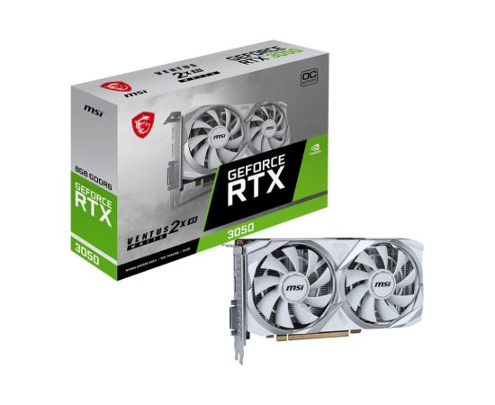 Graphics Card MSI NVIDIA GeForce RTX 3050 8 GB GDDR6 128 bit 1xDVI-D 1xHDMI 1xDisplayPort 3050VEN2XXSWHI8GOC