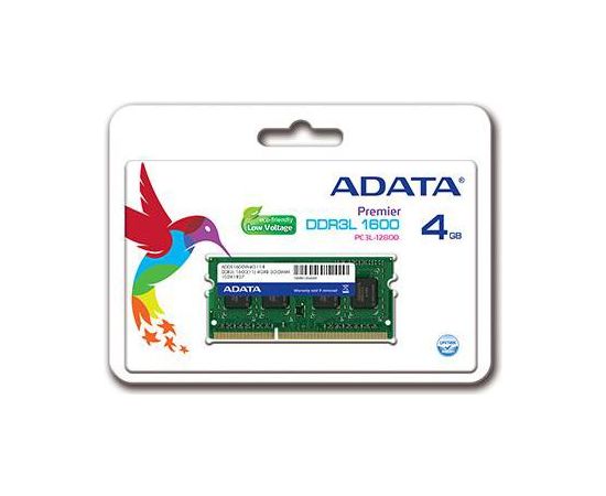 A-data ADATA Premier, SODIMM, DDR3L, 4 GB, 1600 MHz, CL11 (ADDS1600W4G11-S)