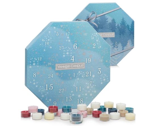 Yankee Candle Bright Lights advent calendar wreath tea light candle 24 x 9,8 g + glass candle holder