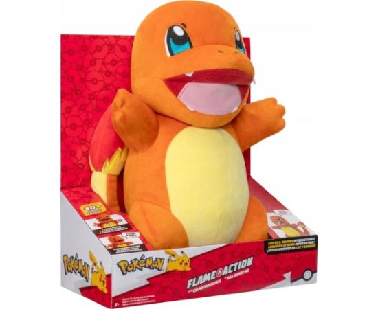 Pokemon POKEMON Flame Action Charmander Zabawka Interaktywna, pluszak, 25 cm