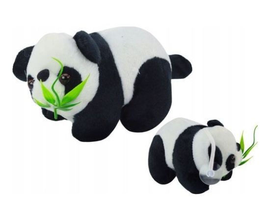 LeanToys Pluszowa Panda Z Roślinką Maskotka Przyssawka Zawieszka 15cm