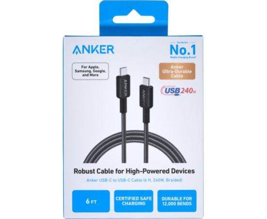 Anker A81D6H11 USB cable 1.8 m USB C Black