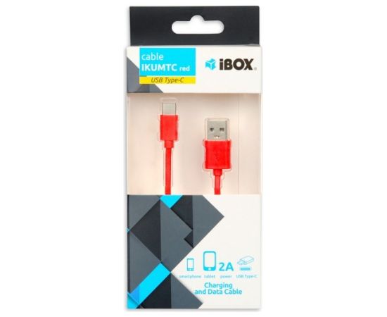 Ibox CABLE I-BOX USB 2.0 TYPE C, 2A 1M RED