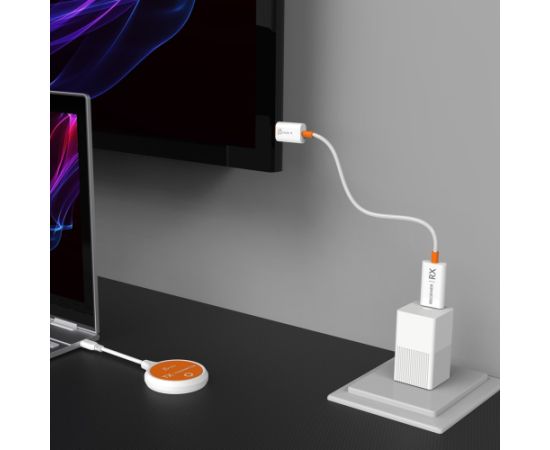 j5create JVAW62 ScreenCast USB-C® Wireless Display HDMI™ Extender, White and Orange