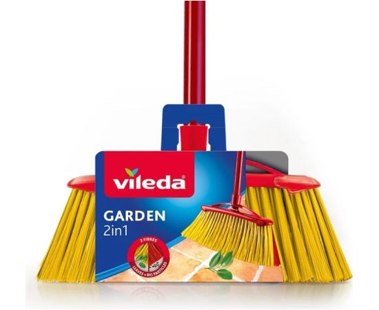 Broom VILEDA 2in1 Garden Outdoor (red/yellow)