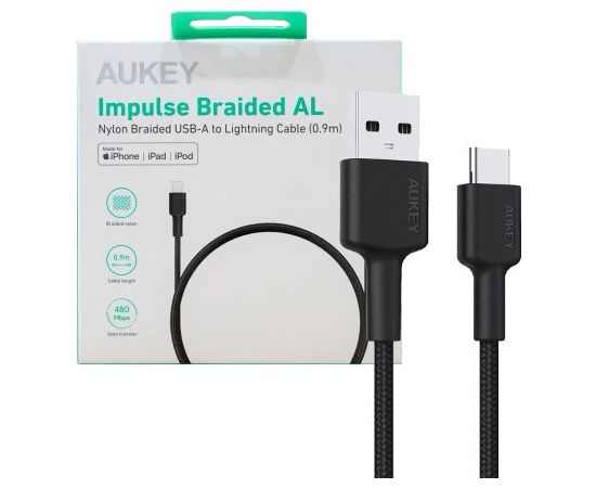 AUKEY CB-CD30 USB-C Type-C Power Delivery PD 3A 0.9m Nylon Black