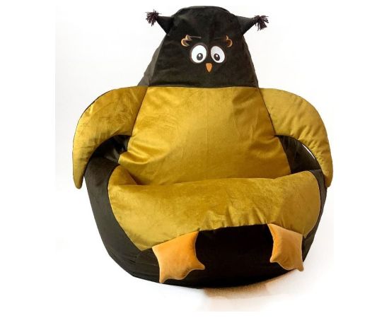 Go Gift Sako sack pouffe Sowa brown-gold XL 130 x 90 cm