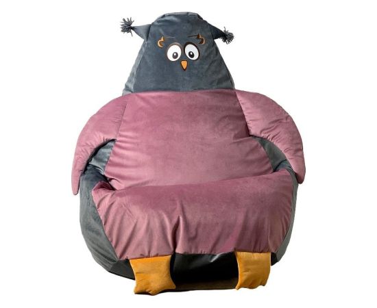 Go Gift Sako sack pouffe Sowa grey-pink XL 130 x 90 cm