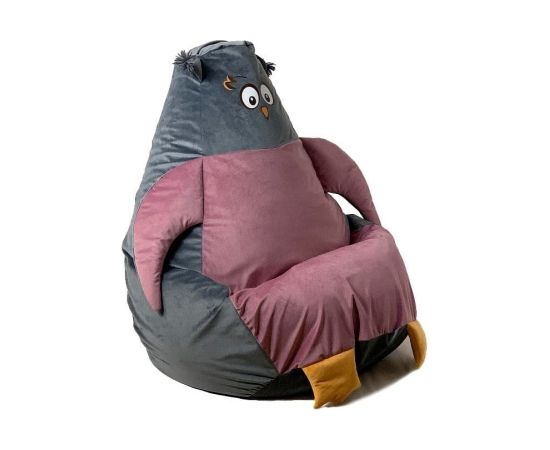 Go Gift Sako sack pouffe Sowa grey-pink XL 130 x 90 cm