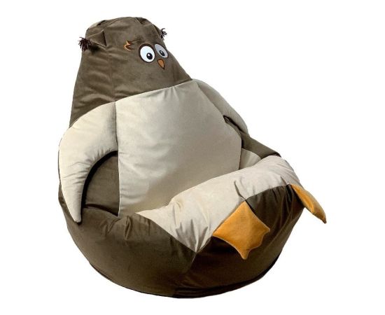 Go Gift Sako sack pouffe Sowa brown-beige XL 130 x 90 cm