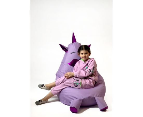 Go Gift Sako bag pouffe Unicorn with mouth purple L 105 x 80 cm