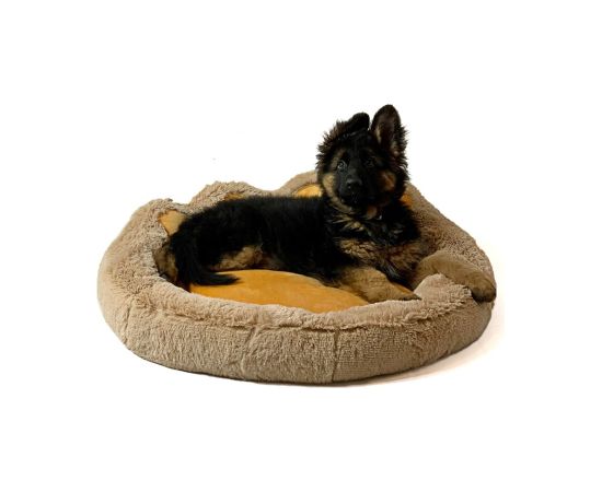 GO GIFT Dog and cat bed XXL - camel - 85x85 cm