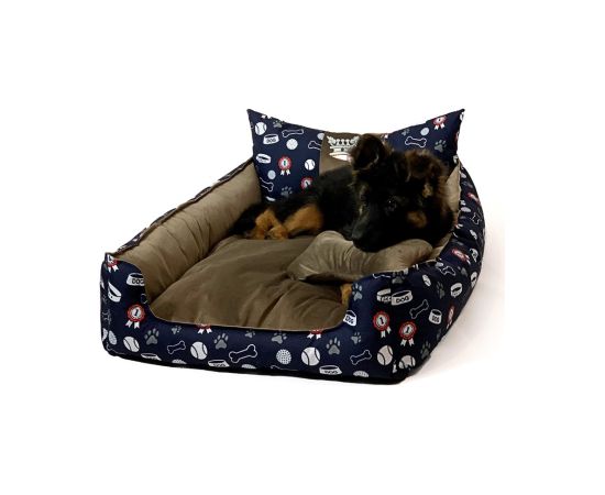 GO GIFT Dog and cat bed XL - brown - 100x80x18 cm