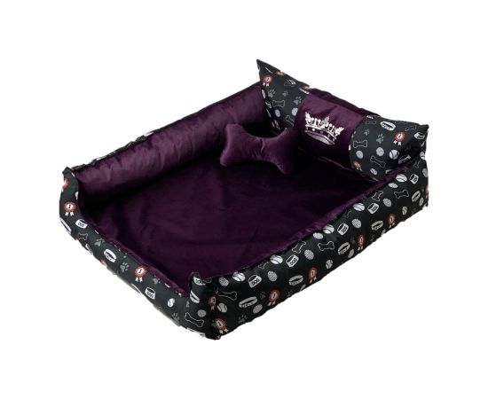 GO GIFT Dog and cat bed XL - purple - 100x90x18 cm