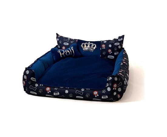 GO GIFT Dog and cat bed L - navy blue  - 90x75x16 cm