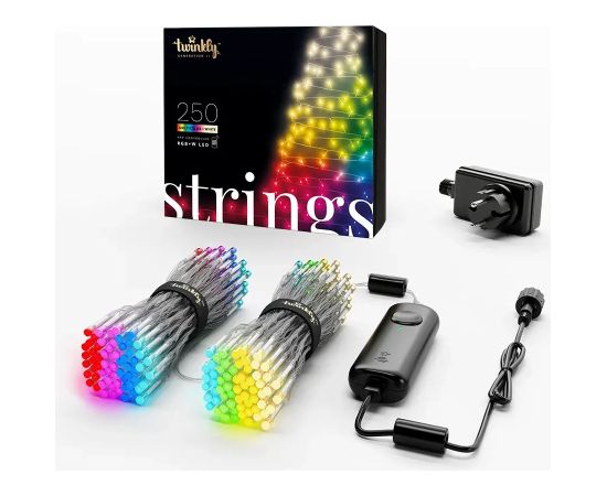 Twinkly Strings – 250 RGB+W Ciąg świetlny, przezroczysty przewód, typ wtyczki F