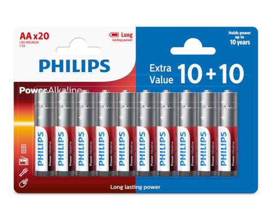 Battery Philips Power Alkaline AA 20-blister