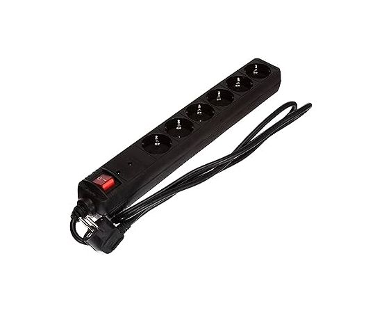 Surge protector Hama 6-way, Overvoltage Protection, 1.4m, Black