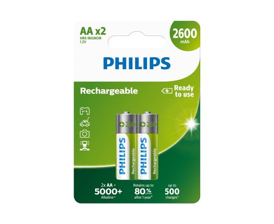 Rechargeable Battery Philips AA 2600mAh 2-blister