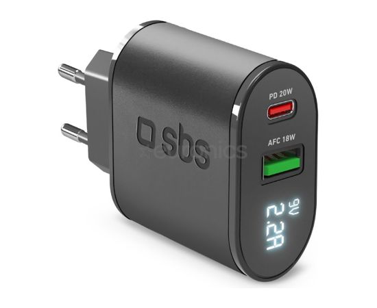 Charger SBS Wall 20W USB/USB-C LCD