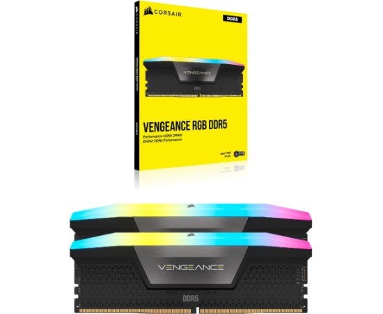 Corsair DDR5 - 32GB - 6000 - CL - 36 (2x 16 GB) dual kit, RAM (black, CMH32GX5M2E6000C36, Vengeance RGB, INTEL XMP)