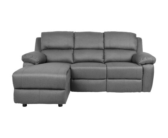 Corner sofa BERIT LC, manual recliner, dark grey