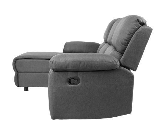 Corner sofa BERIT LC, manual recliner, dark grey