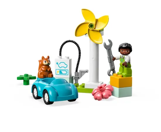 LEGO DUPLO Vēja turbīna un elektroauto (10985)