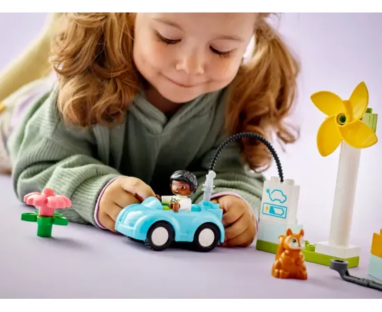 LEGO DUPLO Vēja turbīna un elektroauto (10985)