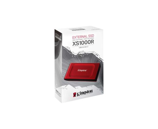 External SSD KINGSTON XS1000 2TB USB 3.2 Write speed 1000 MBytes sec Read speed 1050 MBytes sec SXS1000R 2000G