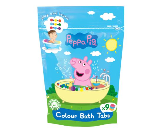 Europe Distribution Group PEPPA PIG Ūdeni iekrāsojošas tabletes vannai, 9 x 16 g