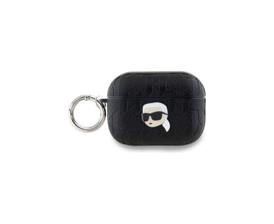 Karl Lagerfeld -  Karl Lagerfeld PU Embossed Karl Head Case for AirPods Pro 2 Black