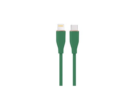 Kabelis Gembird Premium silicon 8-pin Male - USB Type-C Male 1.5m Green