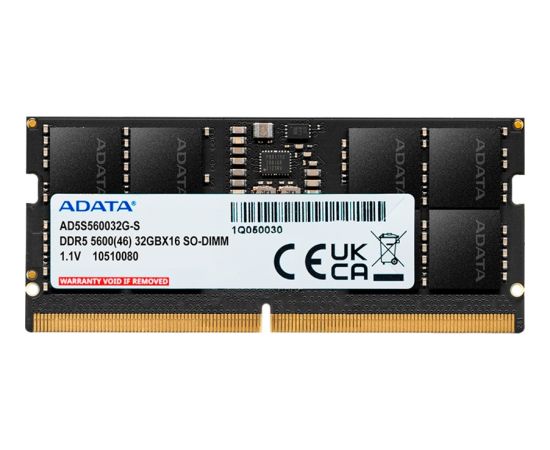 ADATA DDR5 - 32GB - 5600 - CL - 46 - Single RAM (black, AD5S560032G-S, Premier Tray)