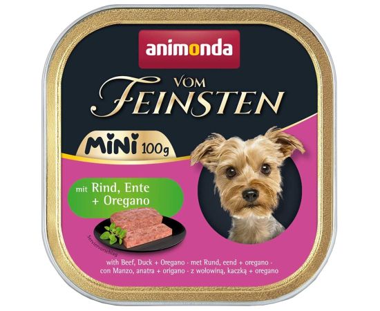 ANIMONDA Vom Feinsten Adult Mini Beef, duck and oregano - wet dog food - 100g