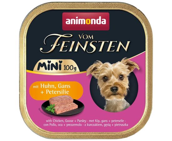 ANIMONDA Vom Feinsten Adult Mini Chicken, goose and parsley - wet dog food - 100g