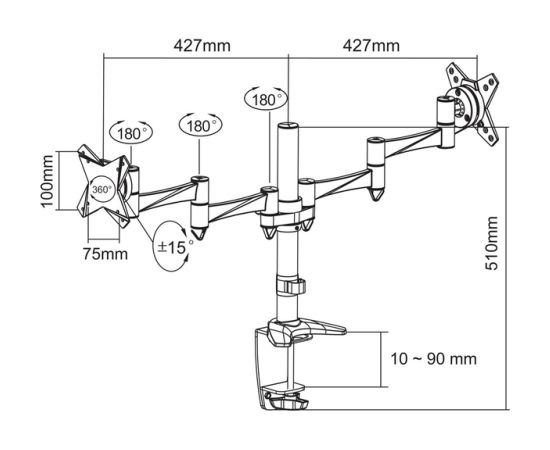 Newstar TV SET ACC DESK MOUNT 10-24"/FPMA-D1330DBLACK NEOMOUNTS