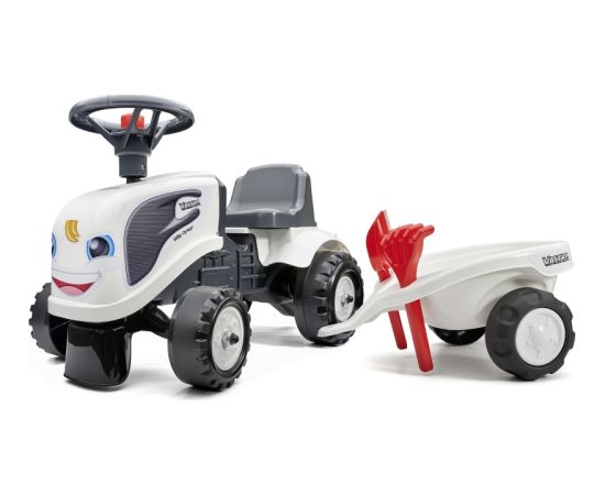 Stumjamais traktors ar piekabi FalkBaby Valtra, balts