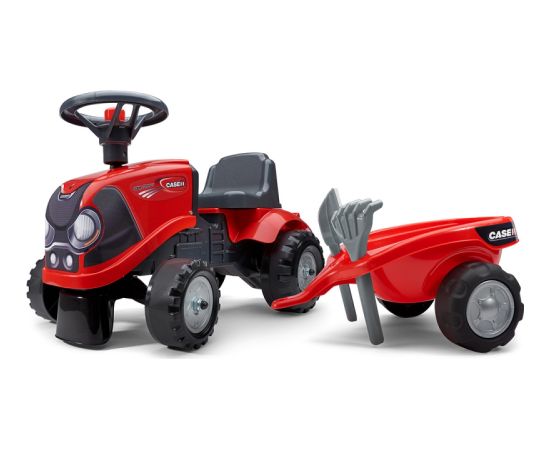 falk case ih traktors ar piekabi, sarkans