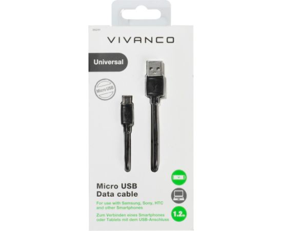 Vivanco кабель microUSB - USB 2.0 1.2 м (36251)