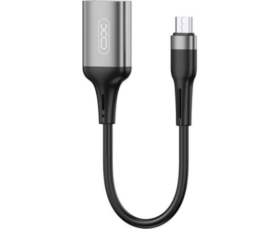 XO adapter USB - microUSB OTG, black (NB201)