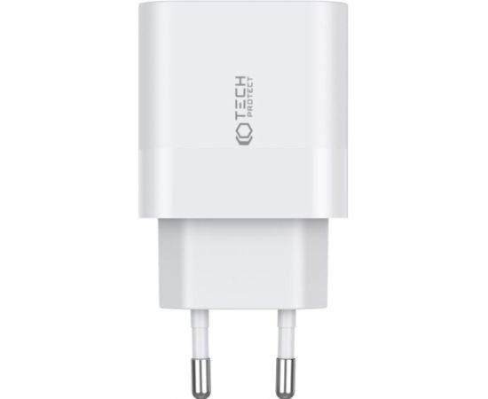 Tech-Protect charger C20W 2xUSB-C, white