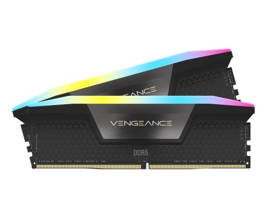 Corsair DDR5 32GB - 7200 - CL - 34 - Dual-Kit - DIMM, CMH32GX5M2X7200C34, Vengeance RGB, XMP, black