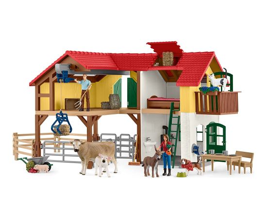 Schleich Farm World Farmhouse with stable and animals, play figure