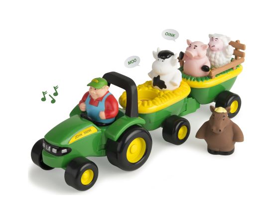 JOHN DEERE tractor playset with animals Animal Sounds Hayride, 42947/34908