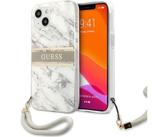 Guess GUHCP13SKMABGR Marble Strap Back Case Чехол для Apple iPhone 13 Mini