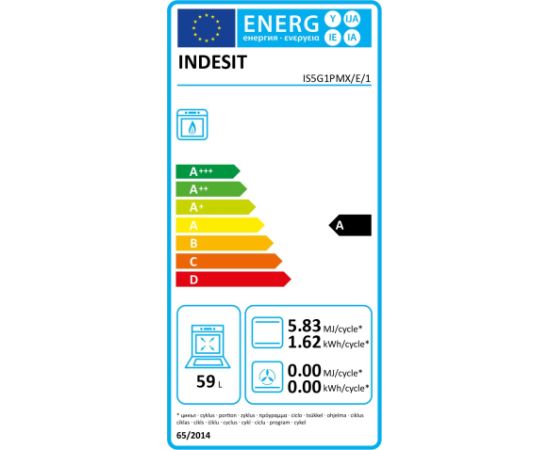 Gas stove with electric oven Indesit IS5G1PMXE1