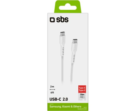 Type-C to Type-C Cable 2.0 2m By SBS White