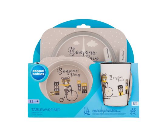 Canpol Bonjour Paris / Tableware Set 300ml Beige